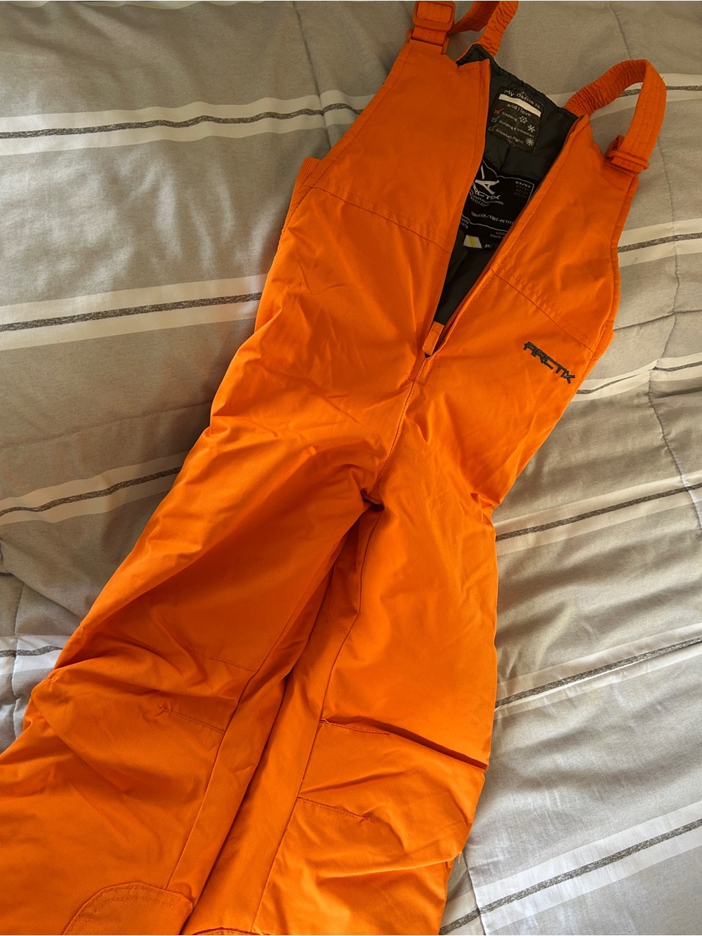Arctix Bright Orange Kids One-Piece Snow Bib